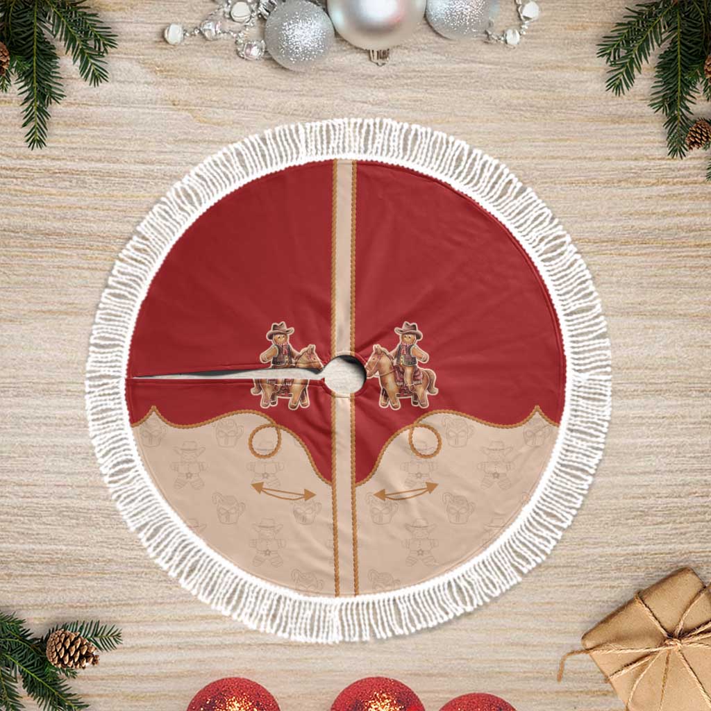 Western Yoke Tree Skirt Gingerbread Howdy Christmas - Wonder Print Shop