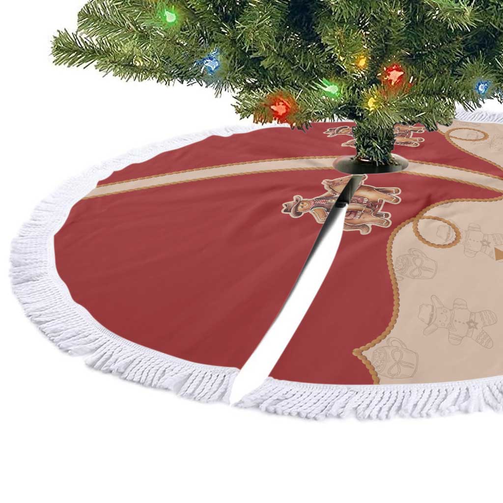 Western Yoke Tree Skirt Gingerbread Howdy Christmas - Wonder Print Shop