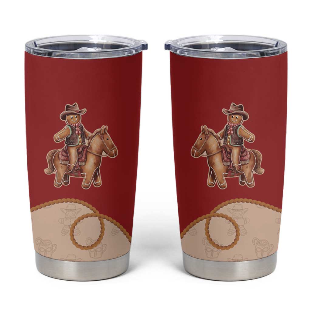 Western Yoke Tumbler Cup Gingerbread Howdy Christmas - Wonder Print Shop
