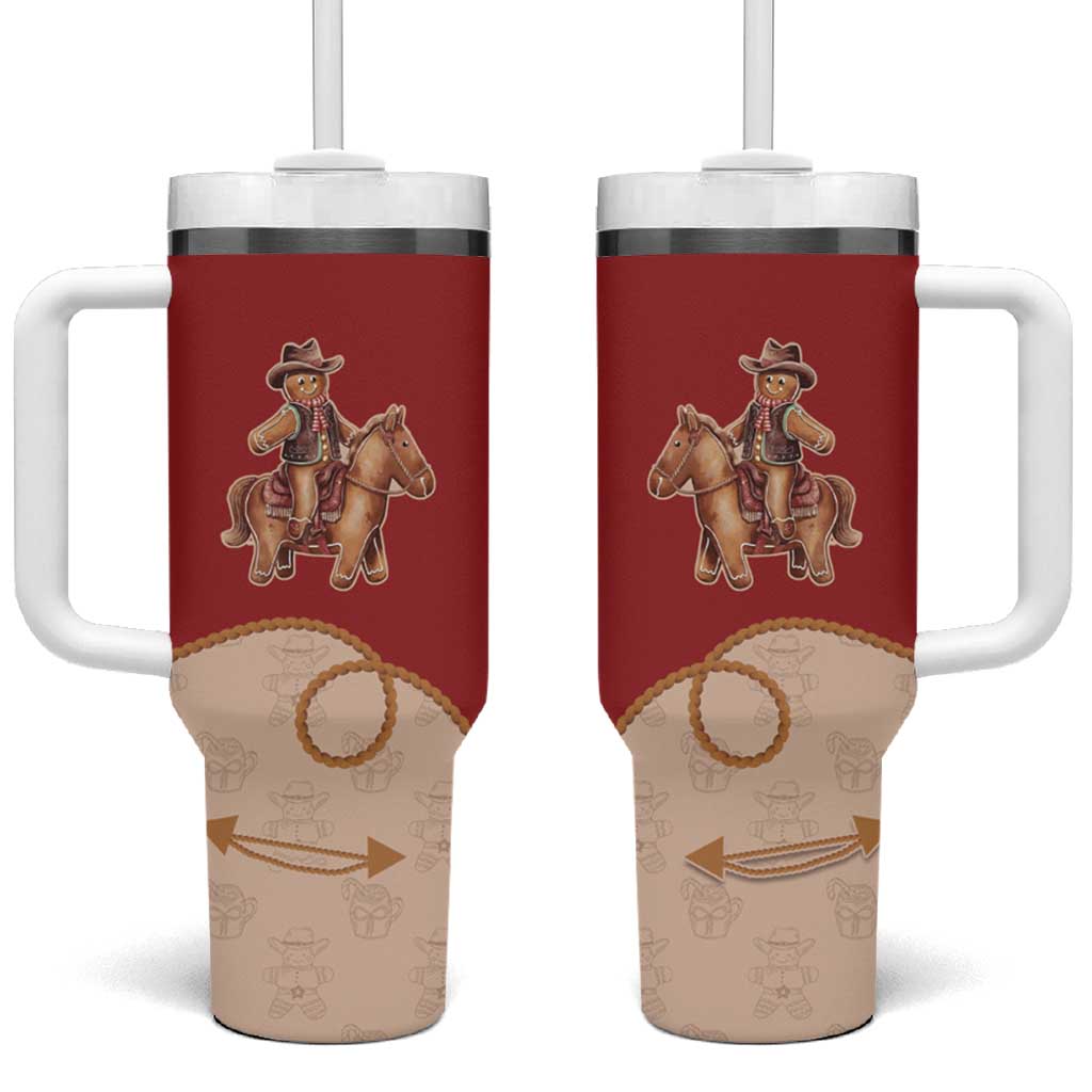 Western Yoke Tumbler With Handle Gingerbread Howdy Christmas - Wonder Print Shop