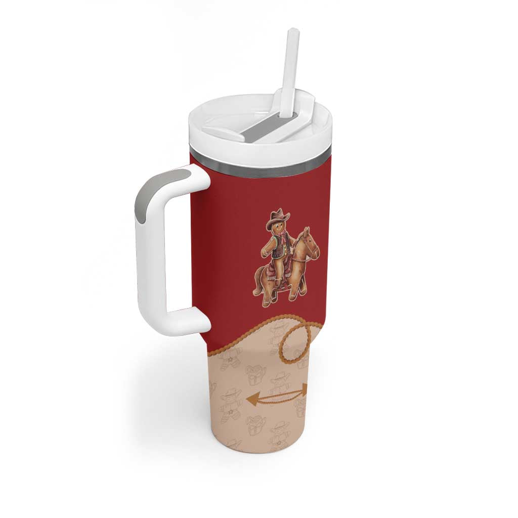 Western Yoke Tumbler With Handle Gingerbread Howdy Christmas - Wonder Print Shop
