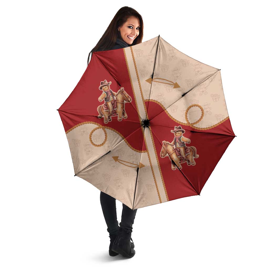 Western Yoke Umbrella Gingerbread Howdy Christmas - Wonder Print Shop
