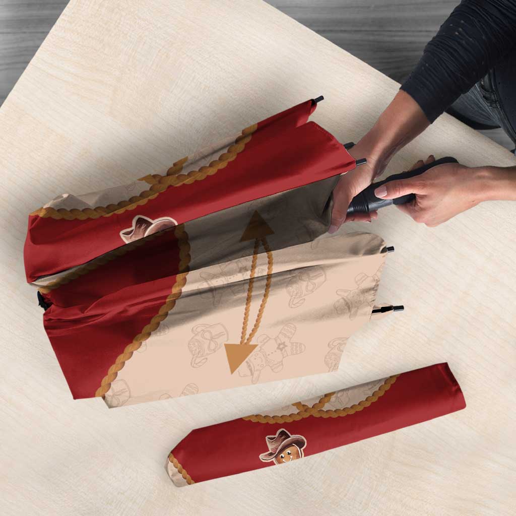 Western Yoke Umbrella Gingerbread Howdy Christmas - Wonder Print Shop