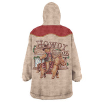 Western Yoke Wearable Blanket Hoodie Gingerbread Howdy Christmas - Wonder Print Shop