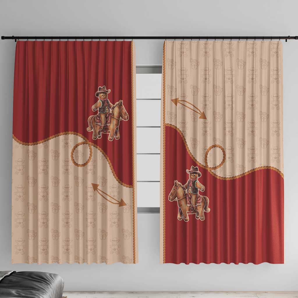 Western Yoke Window Curtain Gingerbread Howdy Christmas - Wonder Print Shop