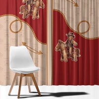 Western Yoke Window Curtain Gingerbread Howdy Christmas - Wonder Print Shop