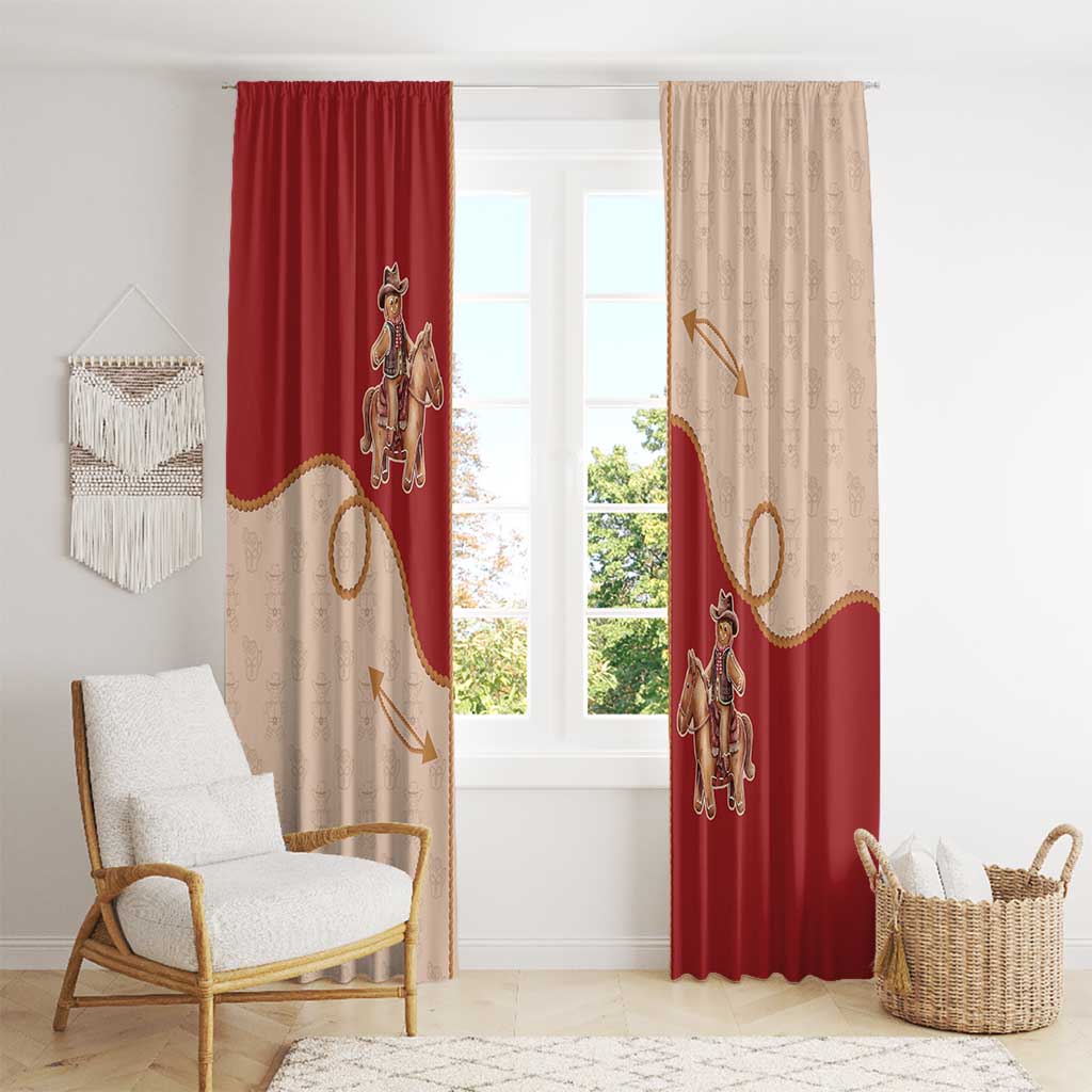 Western Yoke Window Curtain Gingerbread Howdy Christmas - Wonder Print Shop
