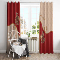 Western Yoke Window Curtain Gingerbread Howdy Christmas - Wonder Print Shop