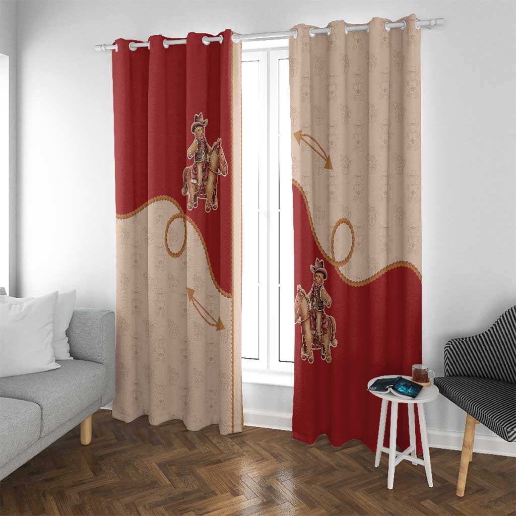 Western Yoke Window Curtain Gingerbread Howdy Christmas - Wonder Print Shop