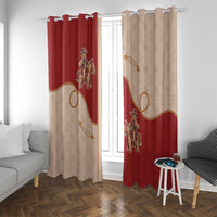 Western Yoke Window Curtain Gingerbread Howdy Christmas - Wonder Print Shop