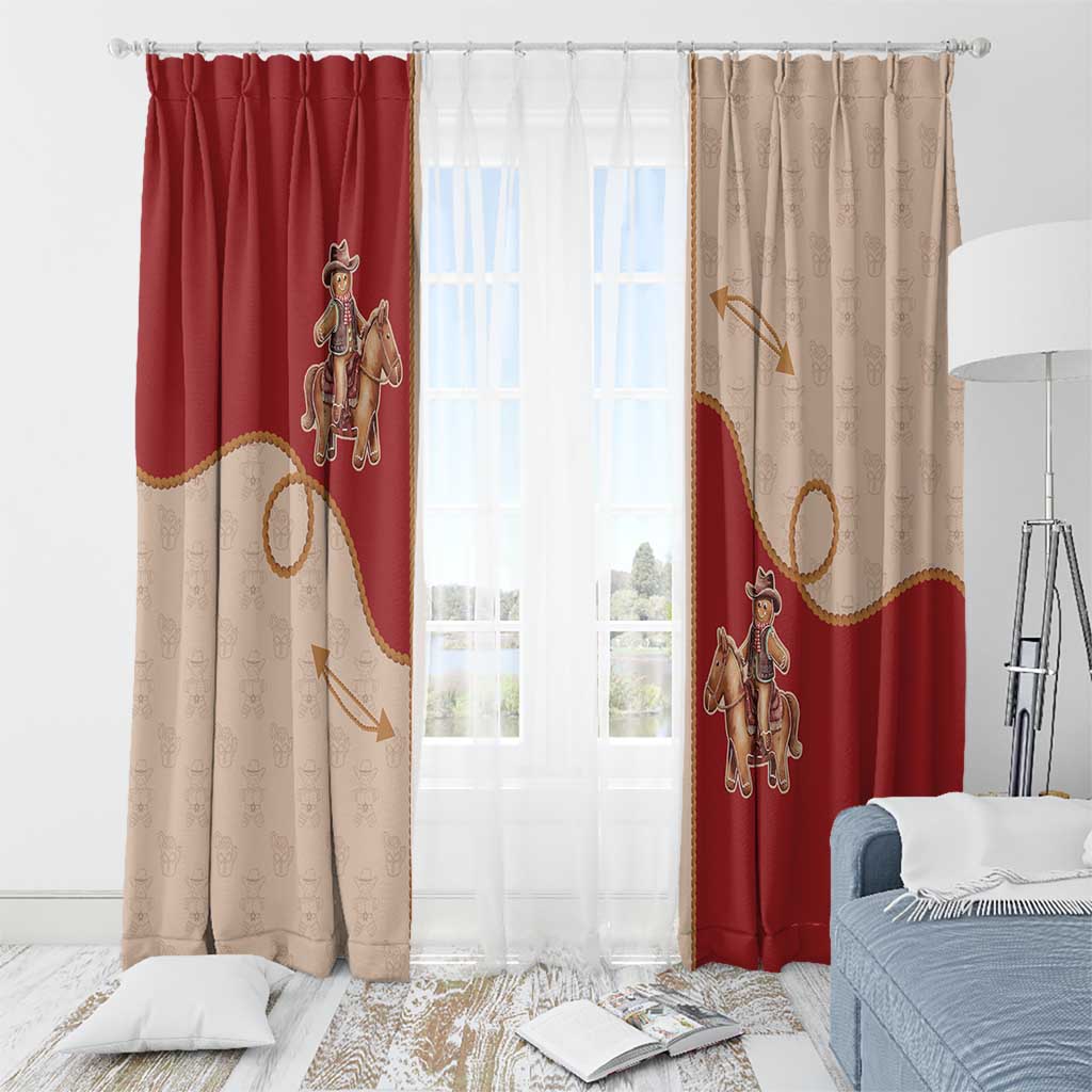 Western Yoke Window Curtain Gingerbread Howdy Christmas - Wonder Print Shop
