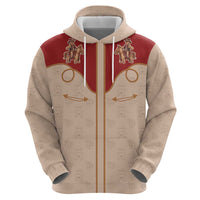 Western Yoke Zip Hoodie Gingerbread Howdy Christmas - Wonder Print Shop