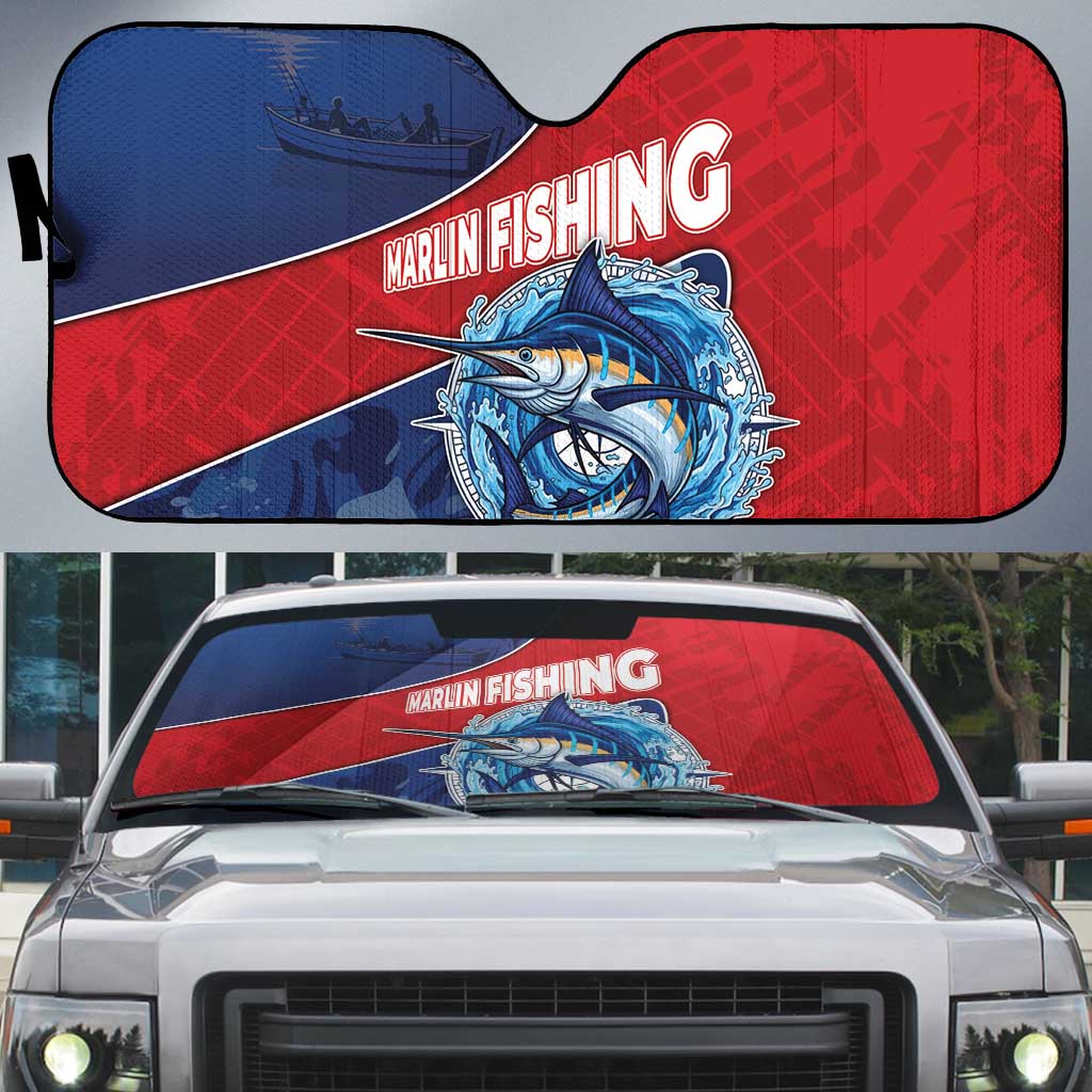 Dominican Republic Fishing Auto Sun Shade Caribbean Master Baiter - Wonder Print Shop