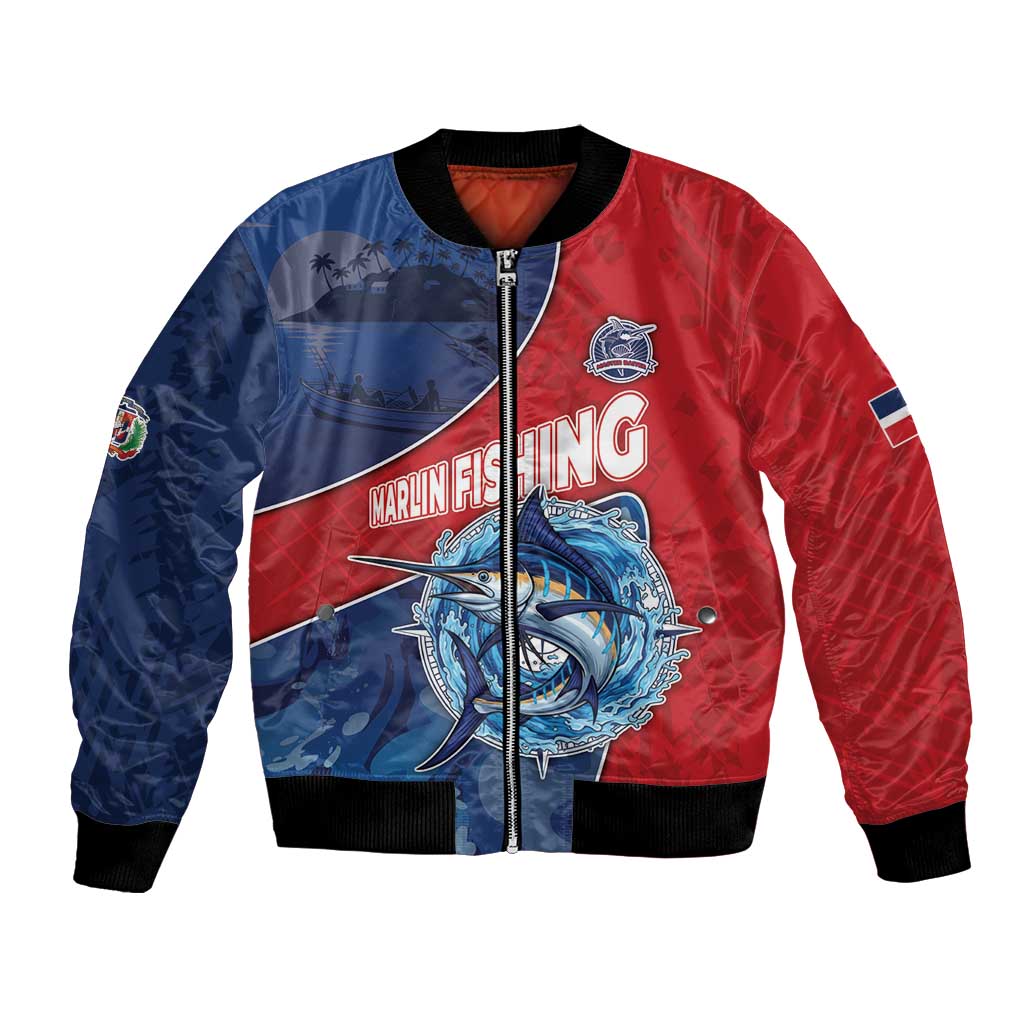 Dominican Republic Fishing Bomber Jacket Caribbean Master Baiter - Wonder Print Shop