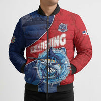 Dominican Republic Fishing Bomber Puffer Jacket Caribbean Master Baiter - Wonder Print Shop