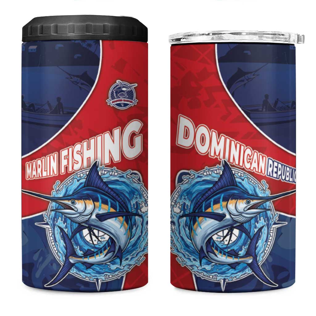 Dominican Republic Fishing 4 in 1 Can Cooler Tumbler Caribbean Master Baiter - Wonder Print Shop
