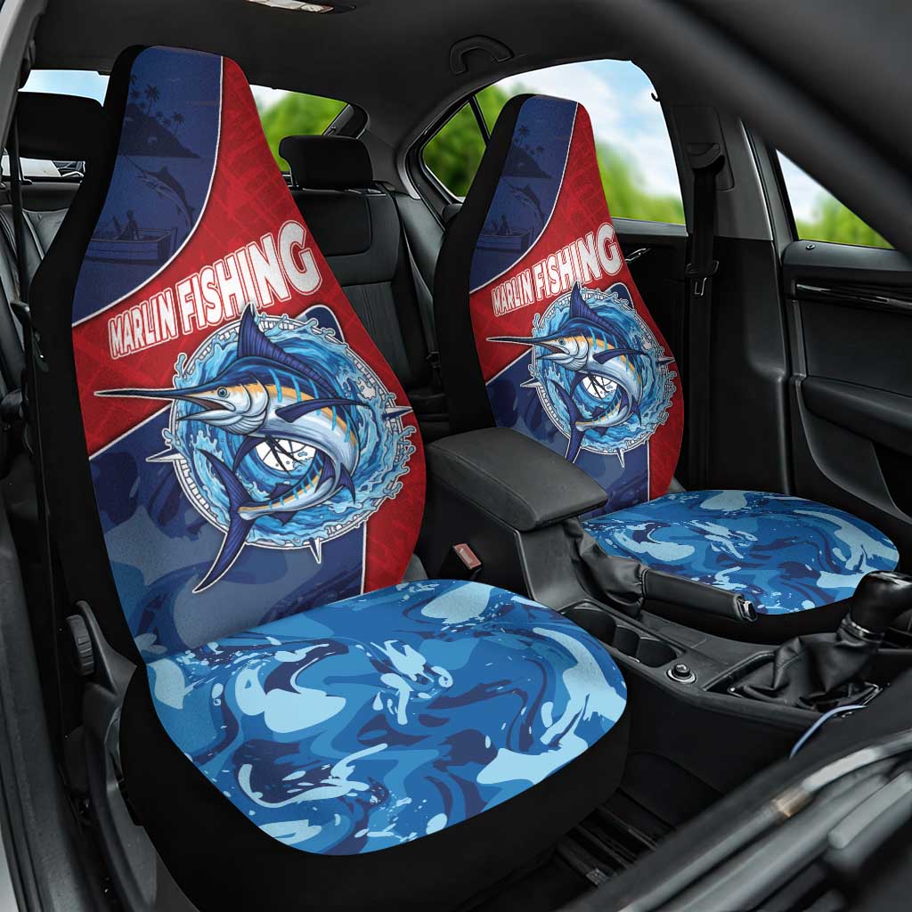 Dominican Republic Fishing Car Seat Cover Caribbean Master Baiter - Wonder Print Shop