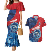 Dominican Republic Fishing Couples Matching Mermaid Dress and Hawaiian Shirt Caribbean Master Baiter - Wonder Print Shop