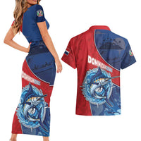 Dominican Republic Fishing Couples Matching Short Sleeve Bodycon Dress and Hawaiian Shirt Caribbean Master Baiter - Wonder Print Shop