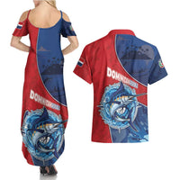 Dominican Republic Fishing Couples Matching Summer Maxi Dress and Hawaiian Shirt Caribbean Master Baiter - Wonder Print Shop