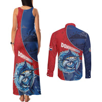Dominican Republic Fishing Couples Matching Tank Maxi Dress and Long Sleeve Button Shirt Caribbean Master Baiter - Wonder Print Shop