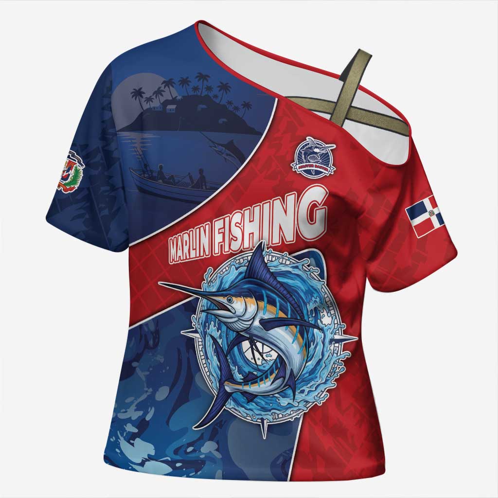 Dominican Republic Fishing Cross Shoulder Shirt Caribbean Master Baiter - Wonder Print Shop
