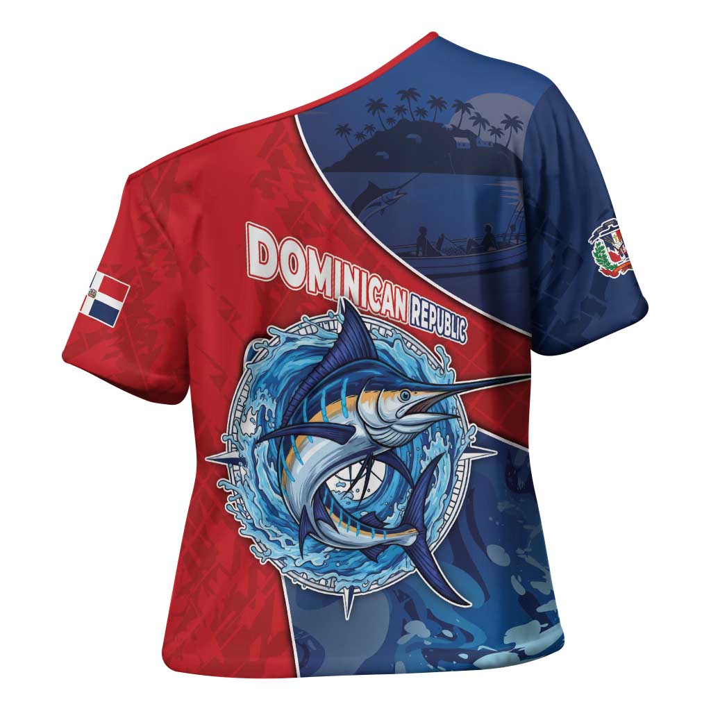 Dominican Republic Fishing Cross Shoulder Shirt Caribbean Master Baiter - Wonder Print Shop