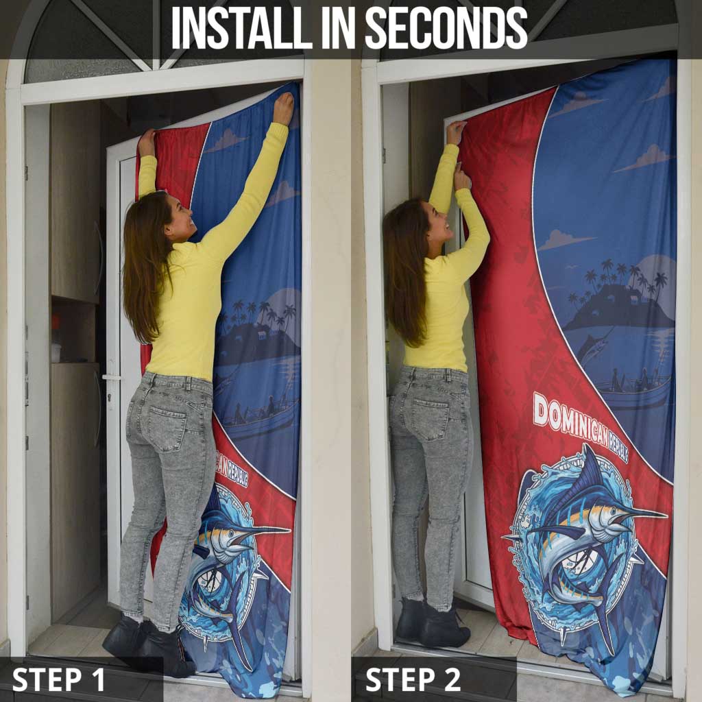 Dominican Republic Fishing Door Cover Caribbean Master Baiter - Wonder Print Shop