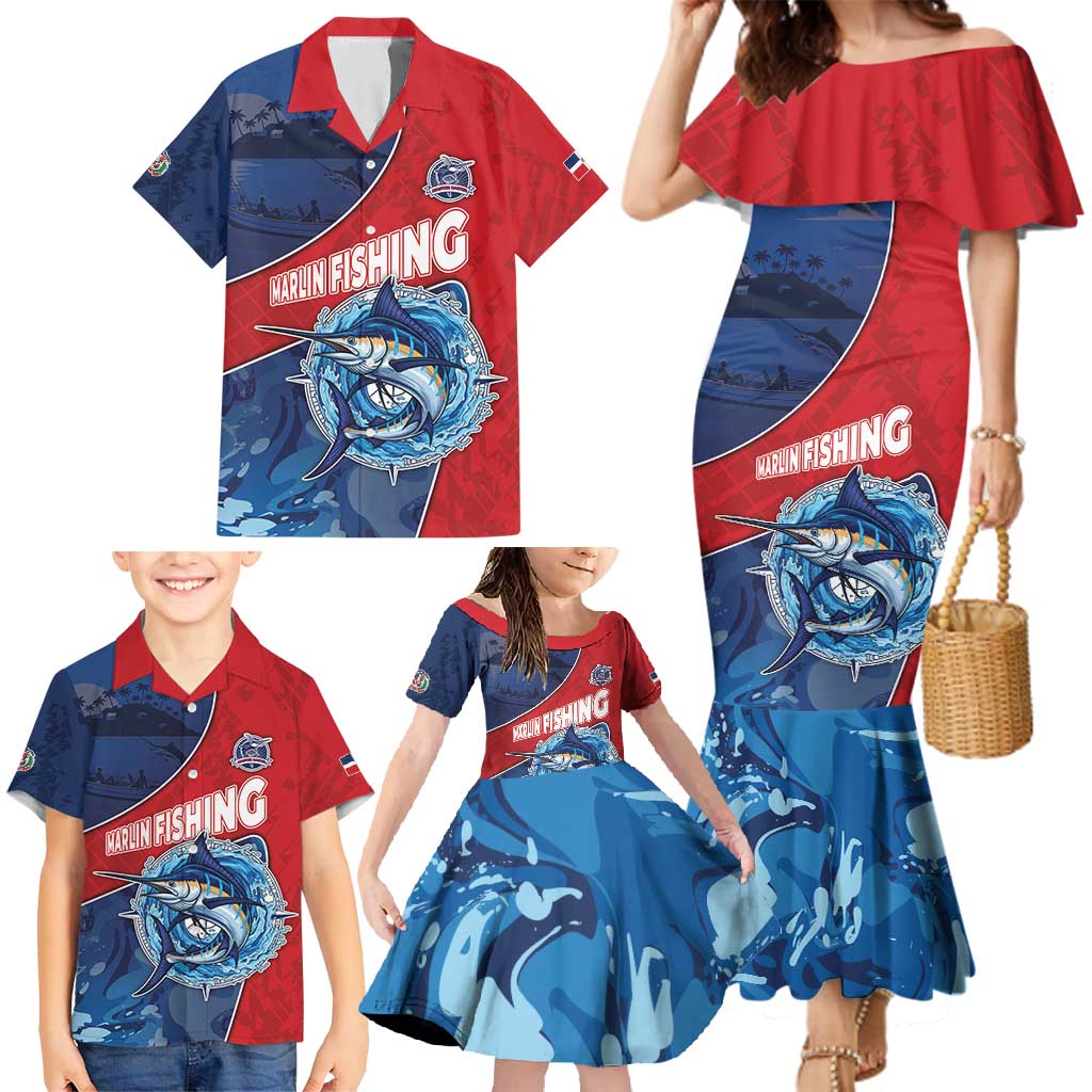 Dominican Republic Fishing Family Matching Mermaid Dress and Hawaiian Shirt Caribbean Master Baiter - Wonder Print Shop