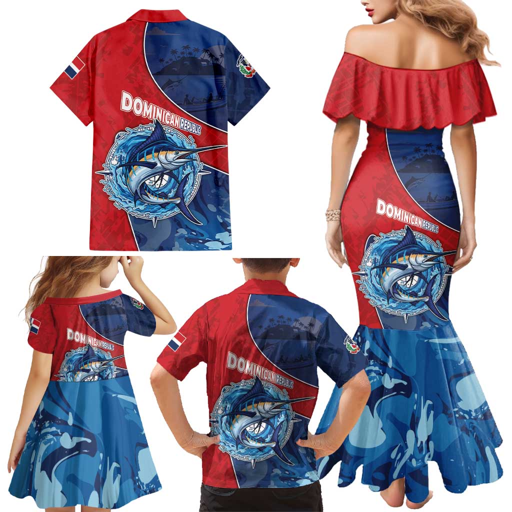 Dominican Republic Fishing Family Matching Mermaid Dress and Hawaiian Shirt Caribbean Master Baiter - Wonder Print Shop
