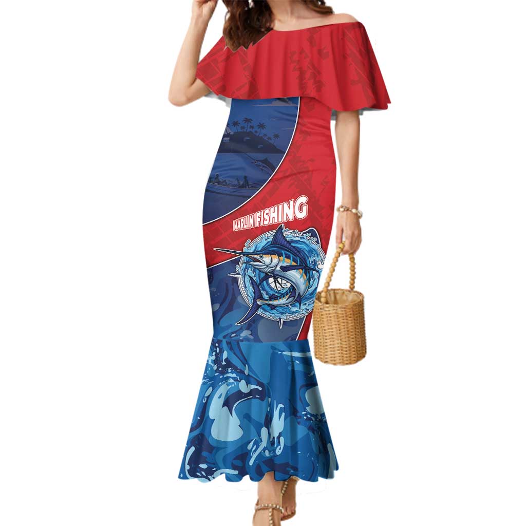 Dominican Republic Fishing Family Matching Mermaid Dress and Hawaiian Shirt Caribbean Master Baiter - Wonder Print Shop