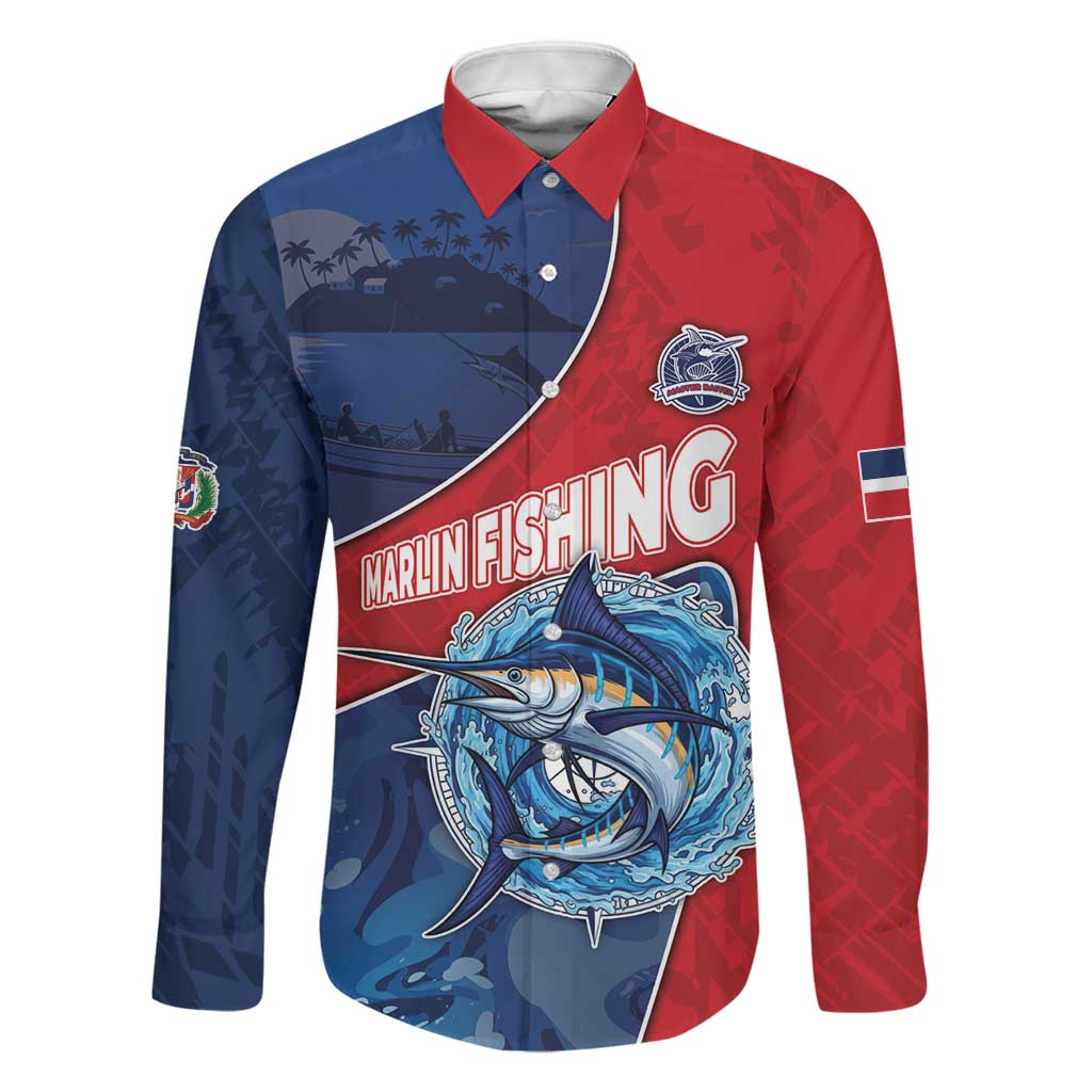 Dominican Republic Fishing Family Matching Off The Shoulder Long Sleeve Dress and Hawaiian Shirt Caribbean Master Baiter - Wonder Print Shop