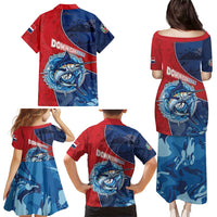 Dominican Republic Fishing Family Matching Puletasi and Hawaiian Shirt Caribbean Master Baiter - Wonder Print Shop