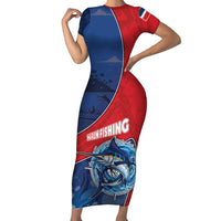 Dominican Republic Fishing Family Matching Short Sleeve Bodycon Dress and Hawaiian Shirt Caribbean Master Baiter - Wonder Print Shop