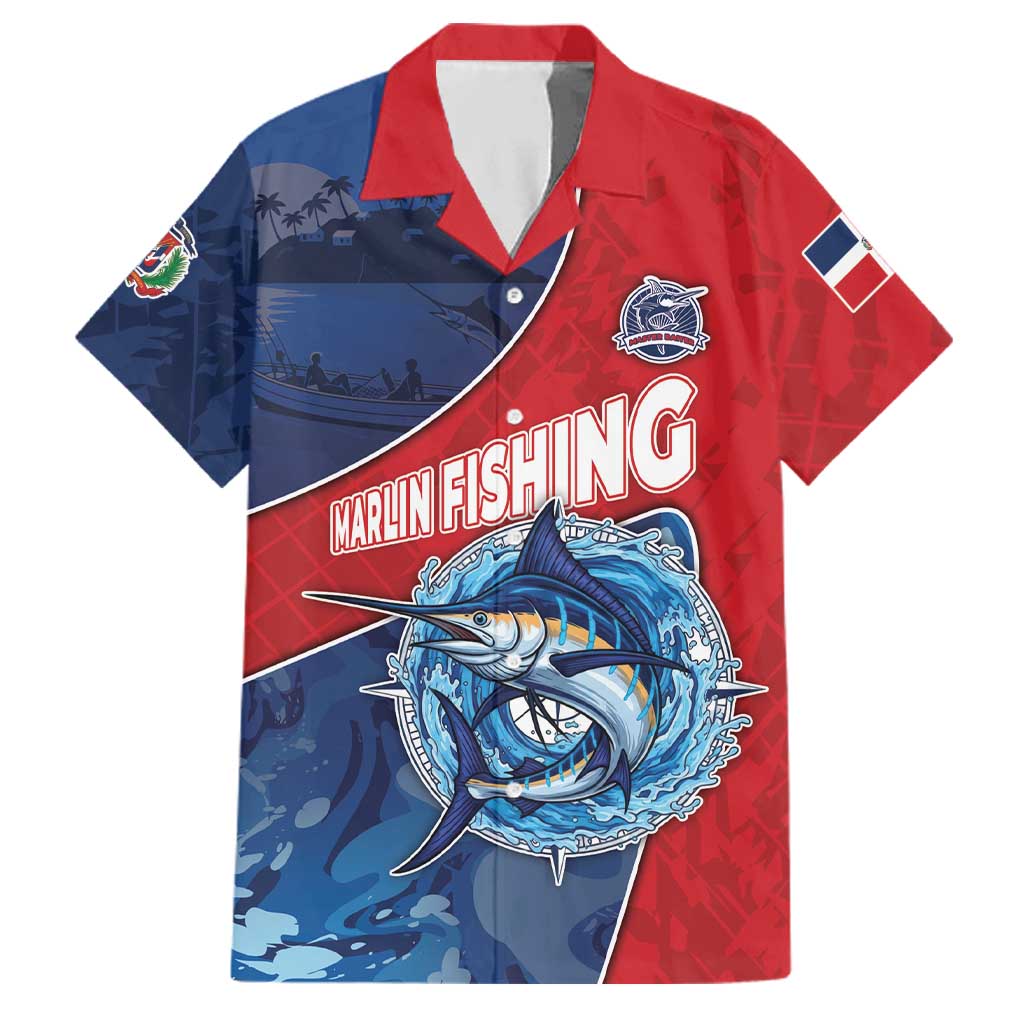 Dominican Republic Fishing Family Matching Tank Maxi Dress and Hawaiian Shirt Caribbean Master Baiter - Wonder Print Shop