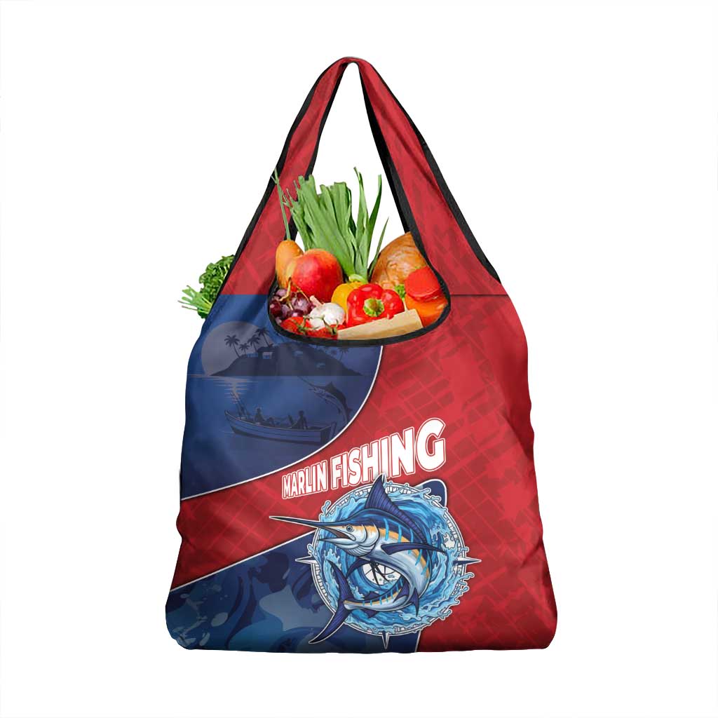 Dominican Republic Fishing Grocery Bag Caribbean Master Baiter - Wonder Print Shop