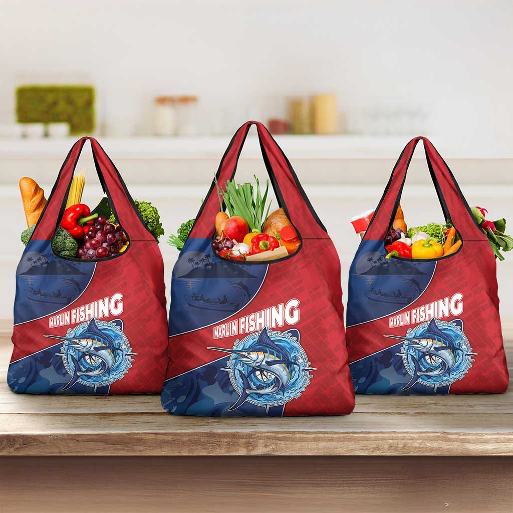 Dominican Republic Fishing Grocery Bag Caribbean Master Baiter - Wonder Print Shop