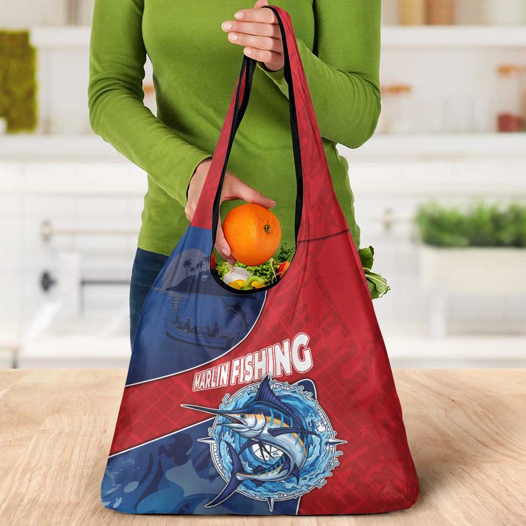 Dominican Republic Fishing Grocery Bag Caribbean Master Baiter - Wonder Print Shop