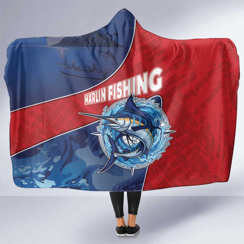 Dominican Republic Fishing Hooded Blanket Caribbean Master Baiter - Wonder Print Shop
