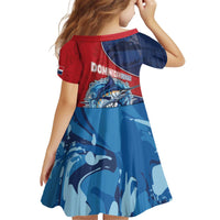 Dominican Republic Fishing Kid Short Sleeve Dress Caribbean Master Baiter - Wonder Print Shop