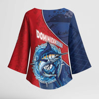 Dominican Republic Fishing Kimono Sleeve Blouse Caribbean Master Baiter - Wonder Print Shop