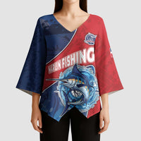 Dominican Republic Fishing Kimono Sleeve Blouse Caribbean Master Baiter - Wonder Print Shop