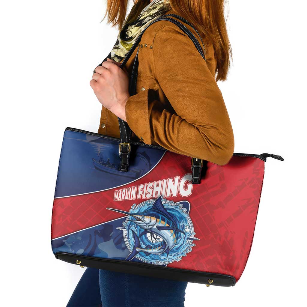 Dominican Republic Fishing Leather Tote Bag Caribbean Master Baiter - Wonder Print Shop