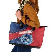Dominican Republic Fishing Leather Tote Bag Caribbean Master Baiter - Wonder Print Shop
