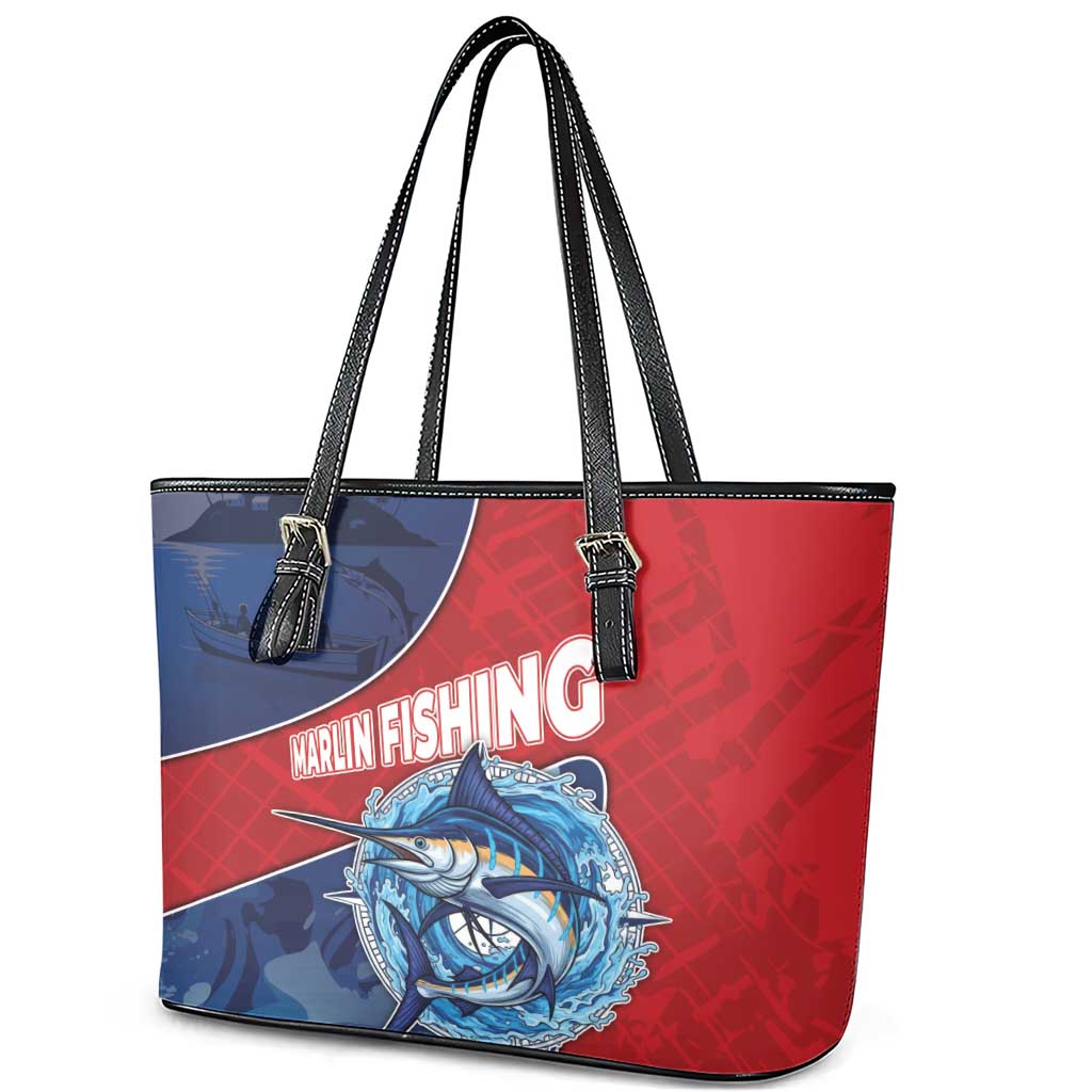 Dominican Republic Fishing Leather Tote Bag Caribbean Master Baiter - Wonder Print Shop