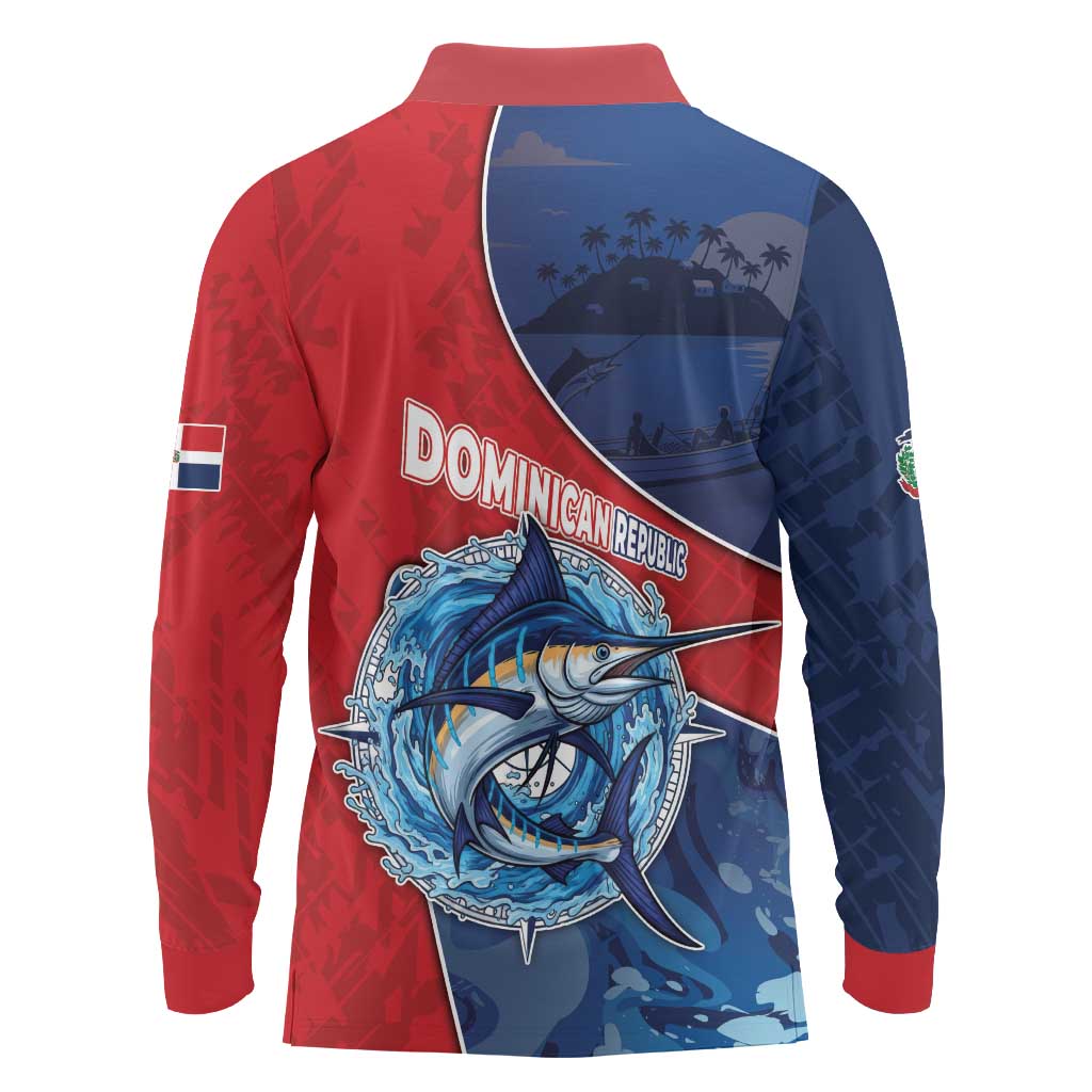 Dominican Republic Fishing Long Sleeve Polo Shirt Caribbean Master Baiter - Wonder Print Shop