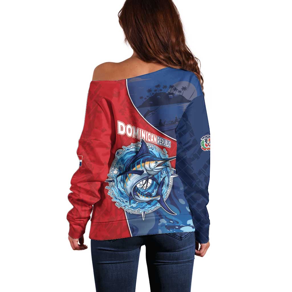 Dominican Republic Fishing Off Shoulder Sweater Caribbean Master Baiter - Wonder Print Shop