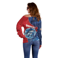 Dominican Republic Fishing Off Shoulder Sweater Caribbean Master Baiter - Wonder Print Shop