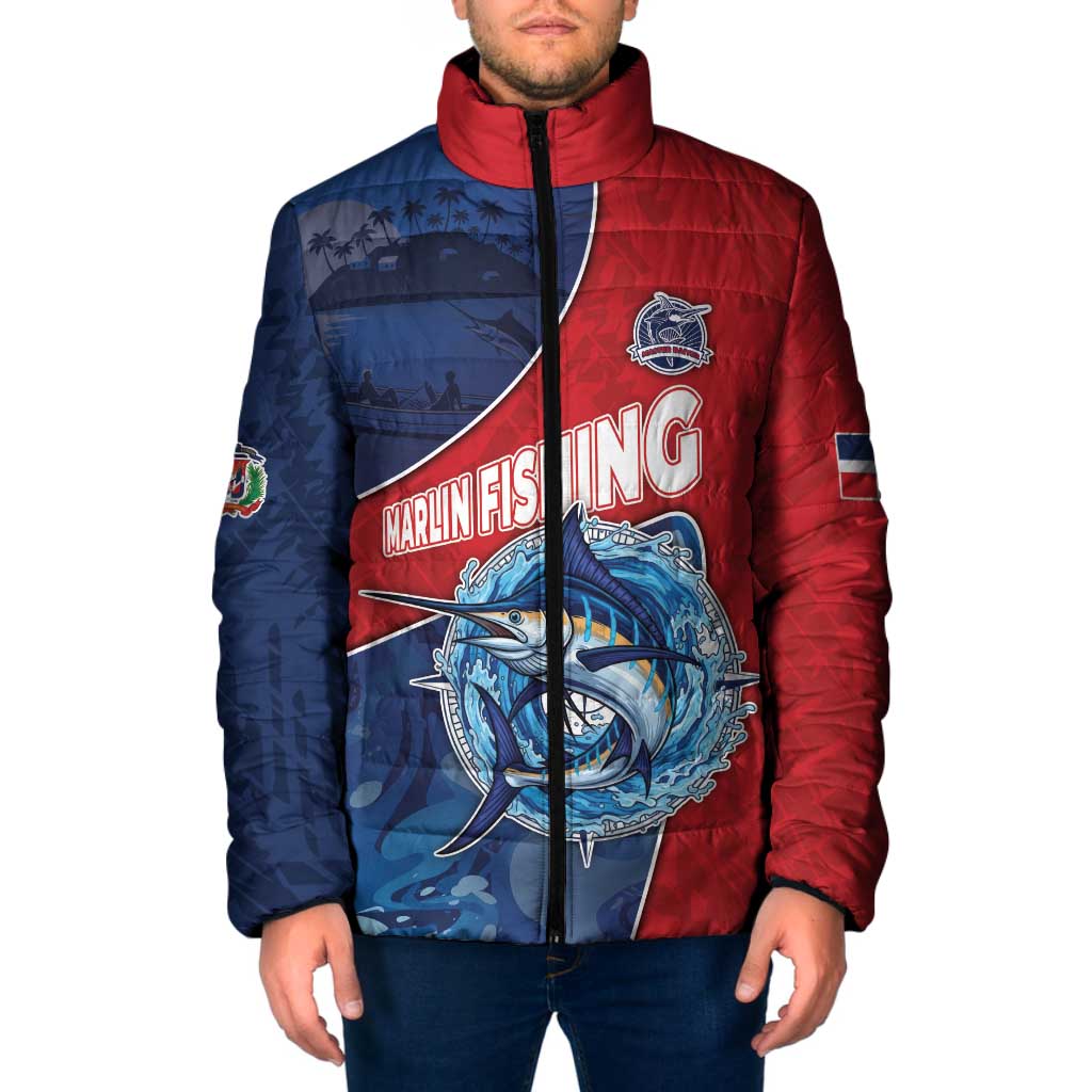 Dominican Republic Fishing Padded Jacket Caribbean Master Baiter - Wonder Print Shop