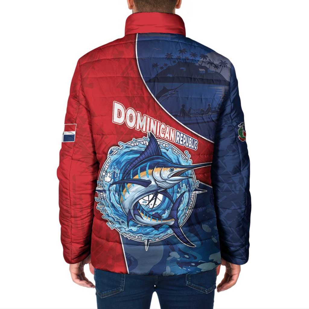 Dominican Republic Fishing Padded Jacket Caribbean Master Baiter - Wonder Print Shop